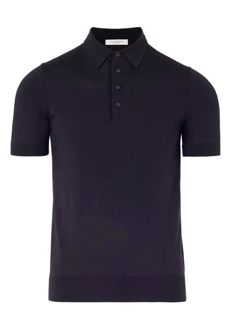 Paolo Pecora polo shirt in cotton yarn, navy blue color. Essential and refined design with classic collar and button closure. Perfect for a casual-elegant look.  PAOLO PECORA |  | A007 F1006685